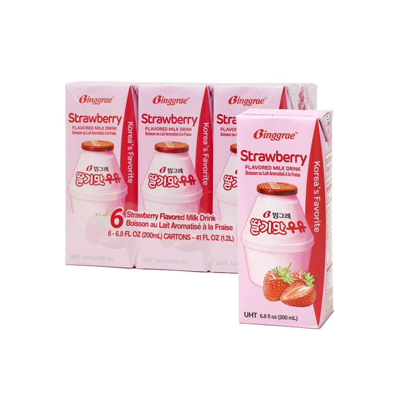 Binggrae · Milk Drink - Strawberry Flavor（200ml*6）